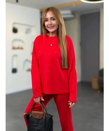 Kadın Inci Detay Modal Kumaş Ikili Takım