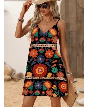 Kadın Ip Askılı V Yakalı Süprem Elbise