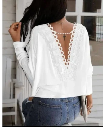 Kadın ırt Tekolteli Inci Detay Fırsat ürün Bluz