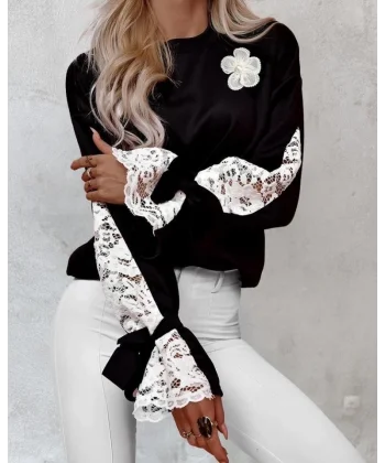 Kadın İthal Kumaş Dantel Detay Tasarım Fırsat ürün Bluz