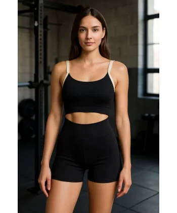 Kadın Kaşkorse Kumaş Askısı Garni Detaylı Spor Takım