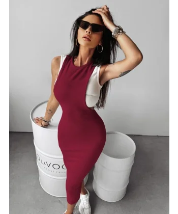 Kadın Kaşkorse Kumaş Atlet Ve Elbise Ikili Takım