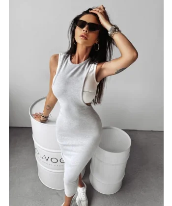 Kadın Kaşkorse Kumaş Atlet Ve Elbise Ikili Takım