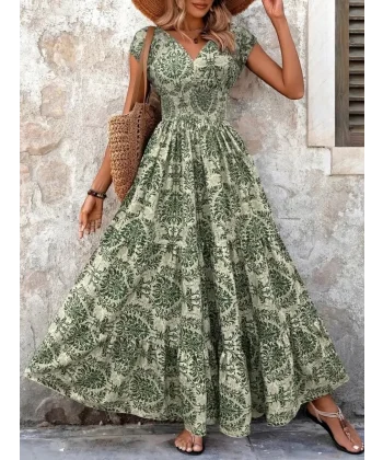 Kadın Kısa Kollu Kruvaze Yaka Beli Lastikli Süprem