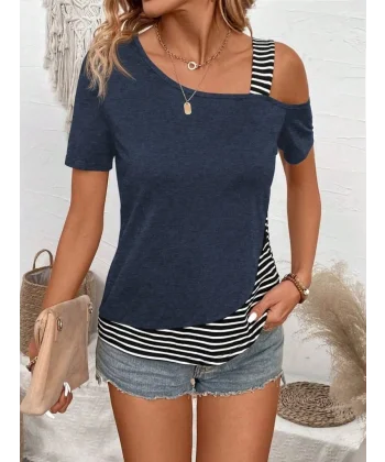 Kadın Kısa Kollu Omuzdan Askılı Viskon Bluz