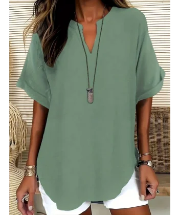 Kadın Kısa Kollu V Yakalı Aerobin Bluz