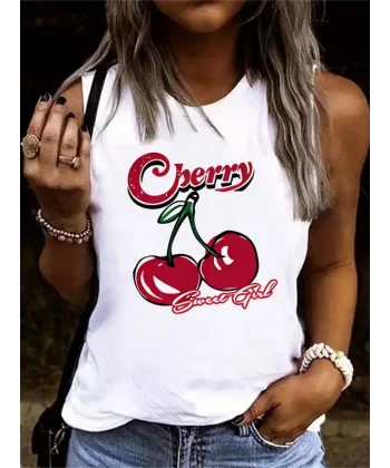 Kadın Kolsuz Bisiklet Yaka Desenli Viskon Bluz