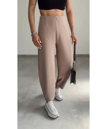 Kadın Krep Kumaş Balon Pantolon