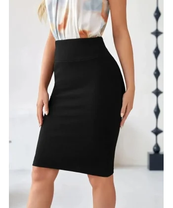 Kadın Krep Kumaş Kalem Etek