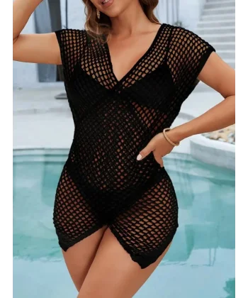 Kadın Kruvaze Detay Ajurlu Triko Pareo