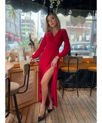 Kadın Kruvaze Yaka axi Boy Fırsat ürün Elbise