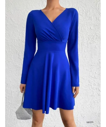 Kadın Kruvaze Yaka Dizüstü Elbise