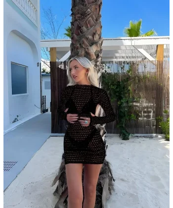 Kadın Likralı Kumaş File Pareo