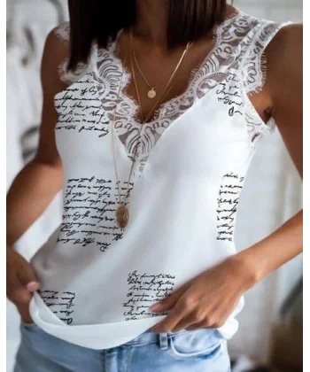 Kadın Mektup Desenli Dantel Detaylı Mikro Kumaş Bluz