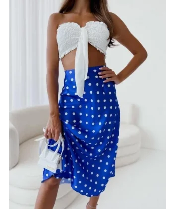 Kadın Mikro Kumaş Dijital Baskılı Midi Boy Etek