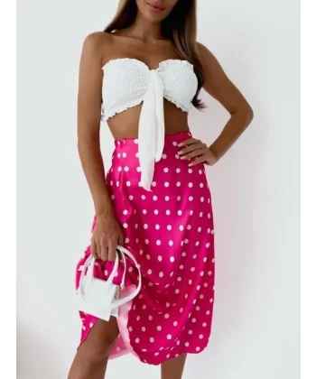 Kadın Mikro Kumaş Dijital Baskılı Midi Boy Etek