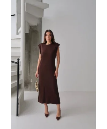 KADIN MODAL KUMAŞ BİSİKLET YAKA VATKALI ELBİSE