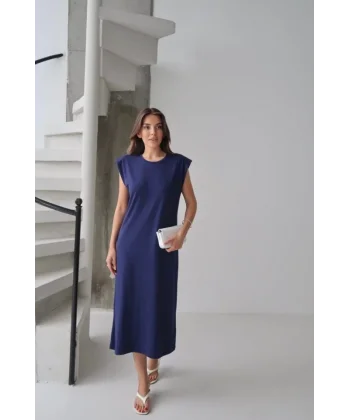 KADIN MODAL KUMAŞ BİSİKLET YAKA VATKALI ELBİSE