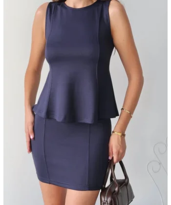 Kadın Modal Kumaş Volanlı Mini Etek Takım