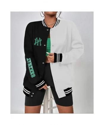 Kadın Nakışlı Kolej Ceket - Siyah