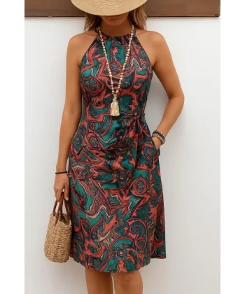 Kadın Omuzlardan Açık Yarı Balıkçı Yaka Yandan çapraz Bağlama Detaylı Süprem Kısa Elbise