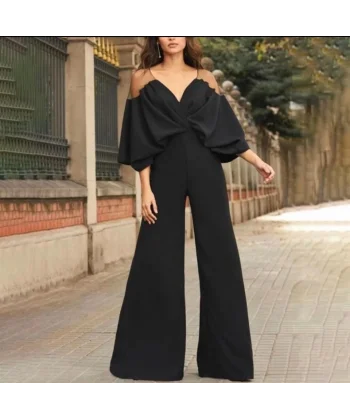 Kadın Omuzları Tül Detay Dökümlü Fırsat ürün Tulum