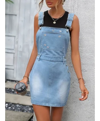 Kadın önü Kanguru Cepli Mini Kot alopet