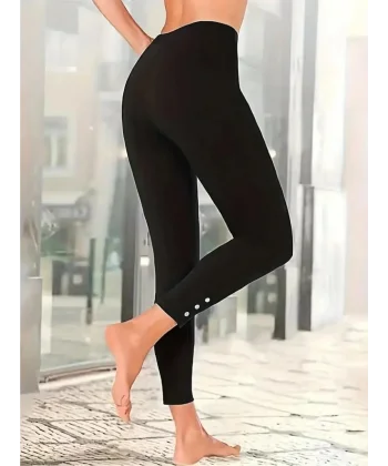 Kadın Paça Düğme Detay Dalgıç Tayt