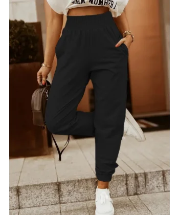 Kadın Paça Ve Bel Lastik Detaylı Iki Iplik Eşofman