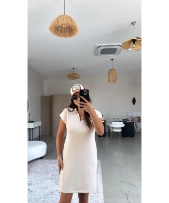 Kadın Polo Yaka Mini Elbise