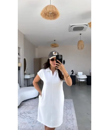 Kadın Polo Yaka Mini Elbise