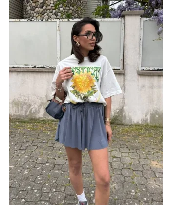 Kadın Sandy Kumaş Bağıcık Detaylı şort