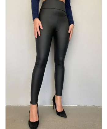 Kadın şardonlu Deri Tayt