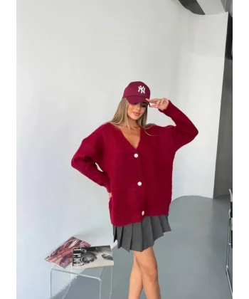 Kadın şardonlu Uzun Triko Hırka