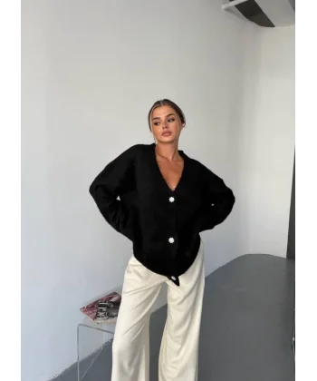 Kadın şardonlu Uzun Triko Hırka