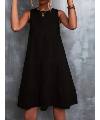 Kadın Sıfır Kol Bisiklet Yaka Aerobin Elbise