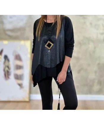 Kadın Siyah Deri Yelekli Kolye Dahil üçlü Takım