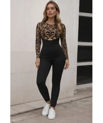 Kadın Siyah Krep Kumaş Pantolon