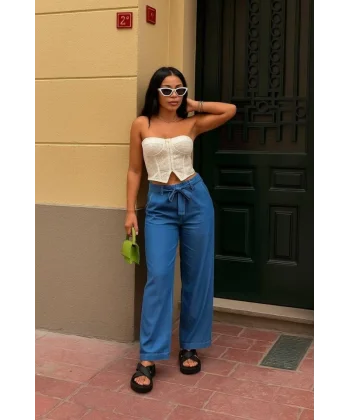 Kadın Tensel Kumaş Pantalon