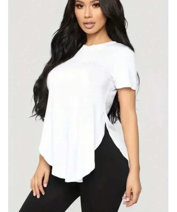 Kadın Türlü Viskon Kumaş Yırtmaç Detaylı Bluz