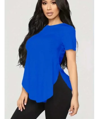 Kadın Türlü Viskon Kumaş Yırtmaç Detaylı Bluz