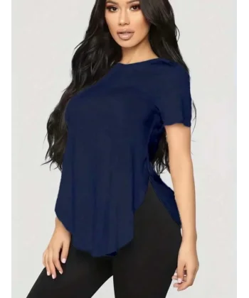 Kadın Türlü Viskon Kumaş Yırtmaç Detaylı Bluz