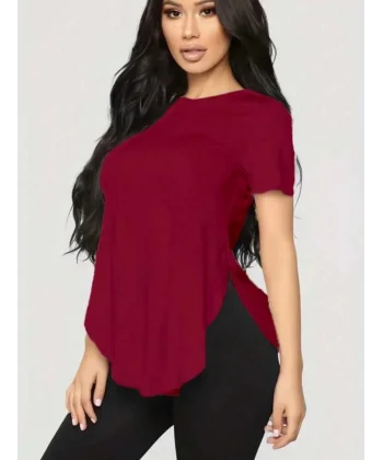 Kadın Türlü Viskon Kumaş Yırtmaç Detaylı Bluz