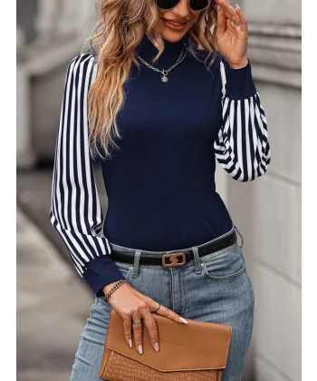 Kadın Uzun Kollu Balıkçı Yaka Bürümcük Bluz