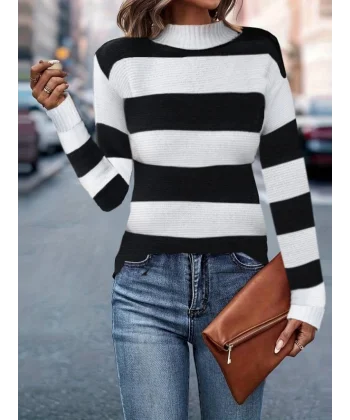 Kadın Uzun Kollu Balıkçı Yaka Triko Bluz