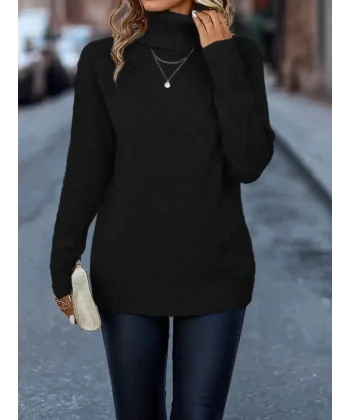 Kadın Uzun Kollu Balıkçı Yaka Triko Bluz