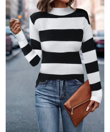 Kadın Uzun Kollu Balıkçı Yaka Triko Bluz