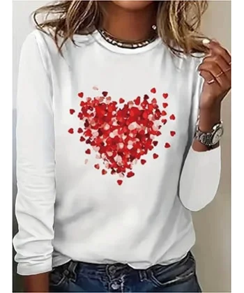 Kadın Uzun Kollu Bisiklet Yaka Baskılı Viskon Bluz