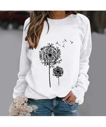 Kadın Uzun Kollu Bisiklet Yaka çiçek Desenli Viskon Bluz