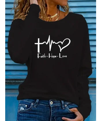 Kadın Uzun Kollu Bisiklet Yaka Desenli Viskon Bluz